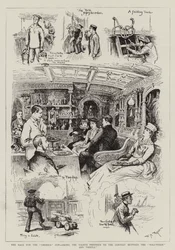 Das Rennen um den America Cup, unter den Yachten vor dem Wettkampf zwischen der Volunteer und der Thistle